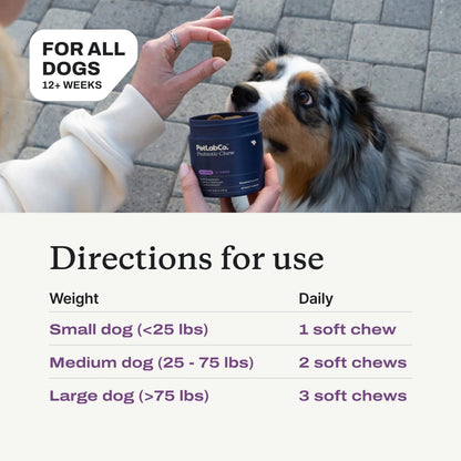 Petlab Co. Probiotic Soft Chews for Dogs - Supports Seasonal Allergies, Gut Health, and Digestive Wellness, Vet-Reviewed with Premium Ingredients