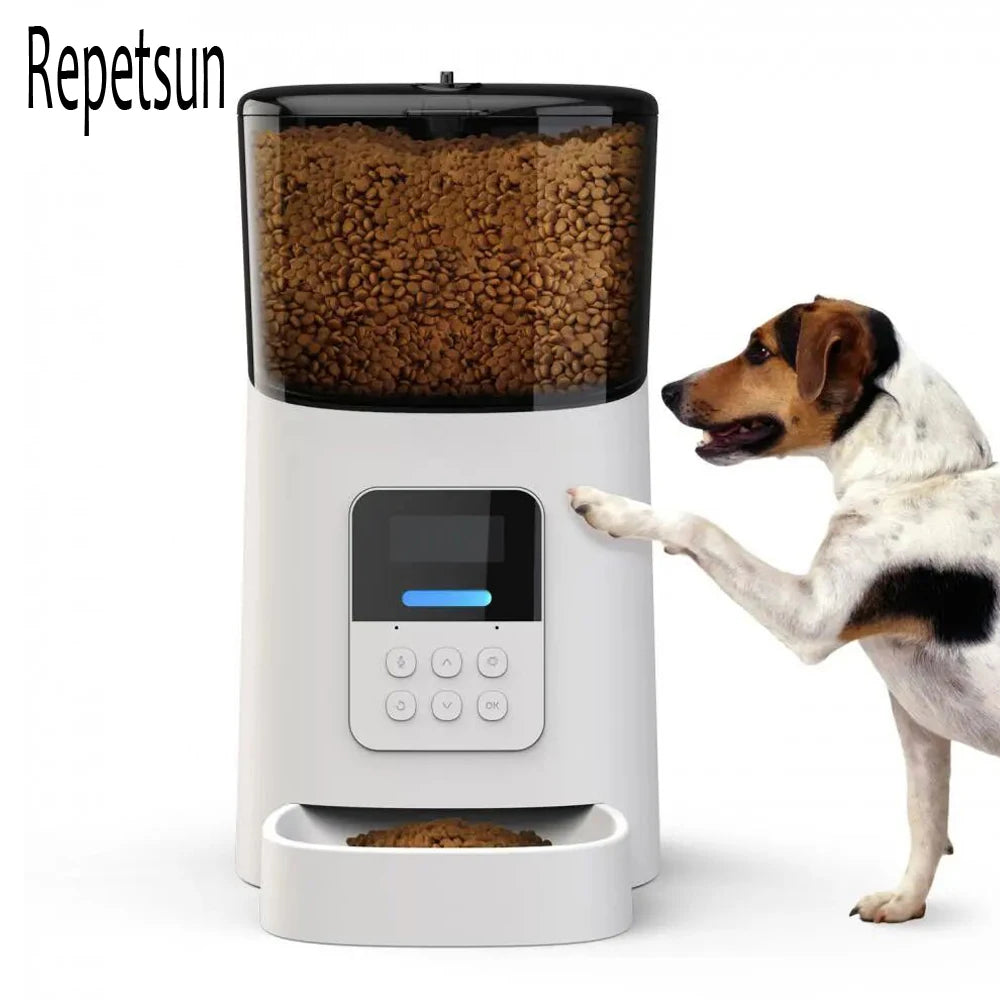 Smart WiFi Automatic Pet Feeder - 6L Large Capacity Food Dispenser for Cats & Dogs with APP Timer
