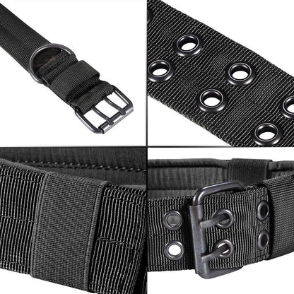 Heavy Duty 2" Wide Tactical Nylon Dog Collar for Large Breeds - K9 Military Style with Metal Buckle