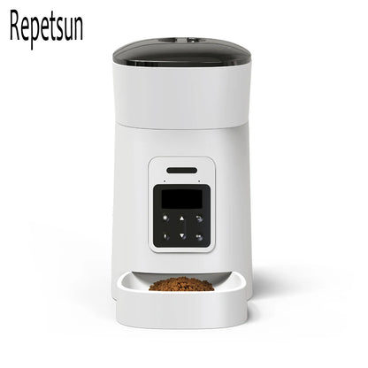 Automatic Smart Pet Feeder - Travel-Friendly Slow Feeder Dispenser for Cats and Dogs with Timed Portions