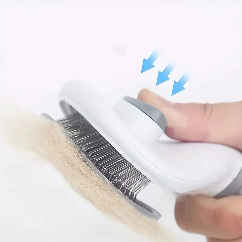 Self-Cleaning Pet Comb for Hair Removal - Slicker Brush for Cats and Dogs