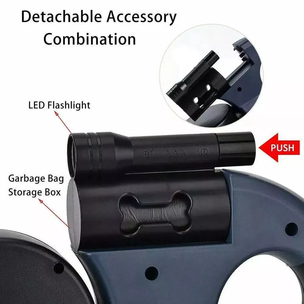 360° Dual Pet Leash - Retractable Reflective Double Dog Walking Lead with Swivel Design