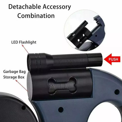 360° Dual Pet Leash - Retractable Reflective Double Dog Walking Lead with Swivel Design