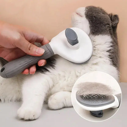Self-Cleaning Pet Comb for Hair Removal - Slicker Brush for Cats and Dogs