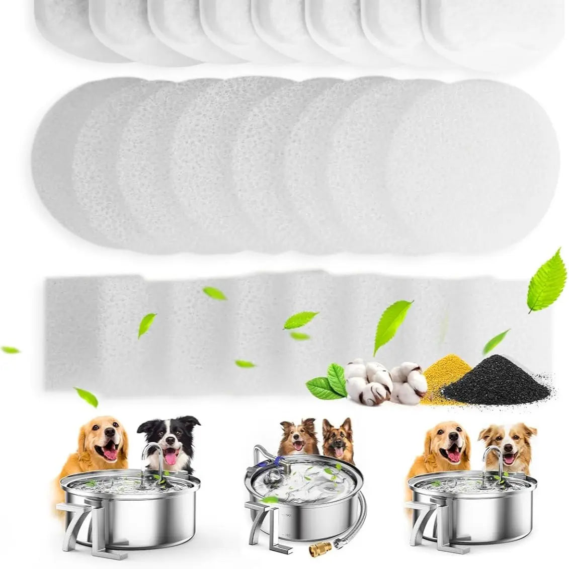 Oneisall 6L Stainless Steel Dog Water Fountain for Large Dogs, Featuring 3 Filters, Ultra Quiet Operation, and Wide Drinking Area for Multi-Pet Households