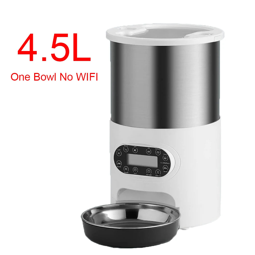 Automatic Smart Pet Feeder - Travel-Friendly Slow Feeder Dispenser for Cats and Dogs with Timed Portions