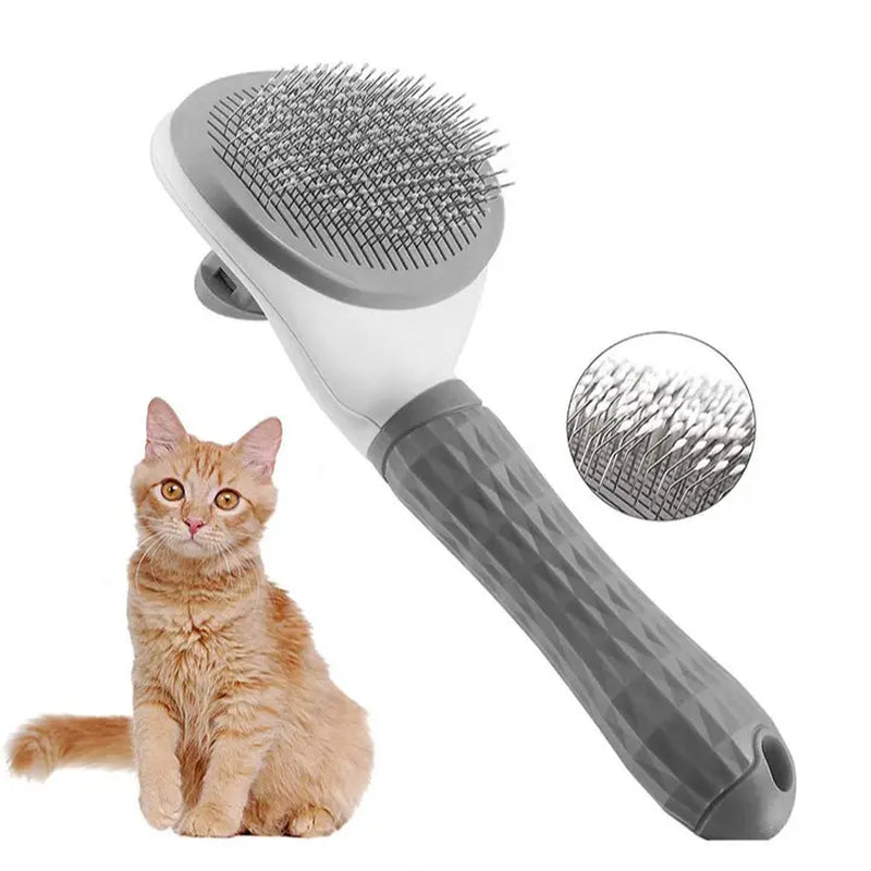 Self-Cleaning Pet Comb for Hair Removal - Slicker Brush for Cats and Dogs