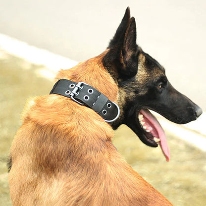 Heavy Duty 2" Wide Tactical Nylon Dog Collar for Large Breeds - K9 Military Style with Metal Buckle