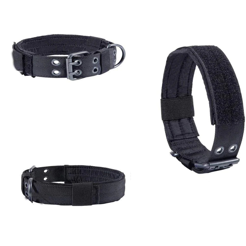 Heavy Duty 2" Wide Tactical Nylon Dog Collar for Large Breeds - K9 Military Style with Metal Buckle